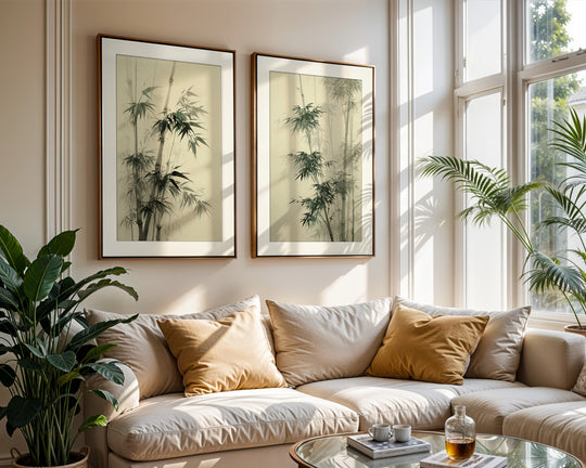 Bamboo Wall Art Prints Set of 2