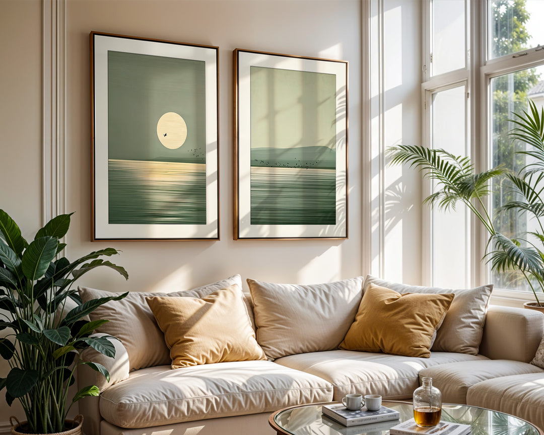 Sage Green Landscape Wall Art Prints