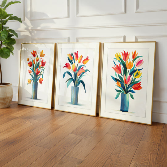 Floral Wall Art Prints Set of 3