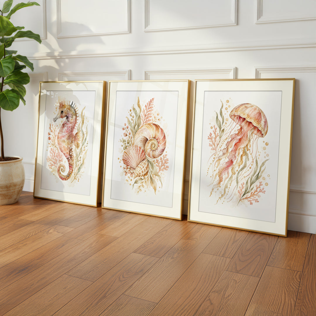 Coastal Sea Life Wall Art Prints