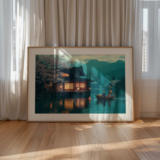 Japanese Lake House Print
