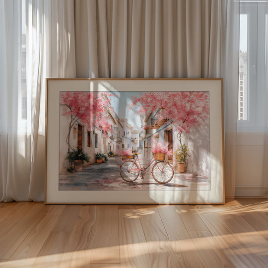 Cherry blossom street wall art print