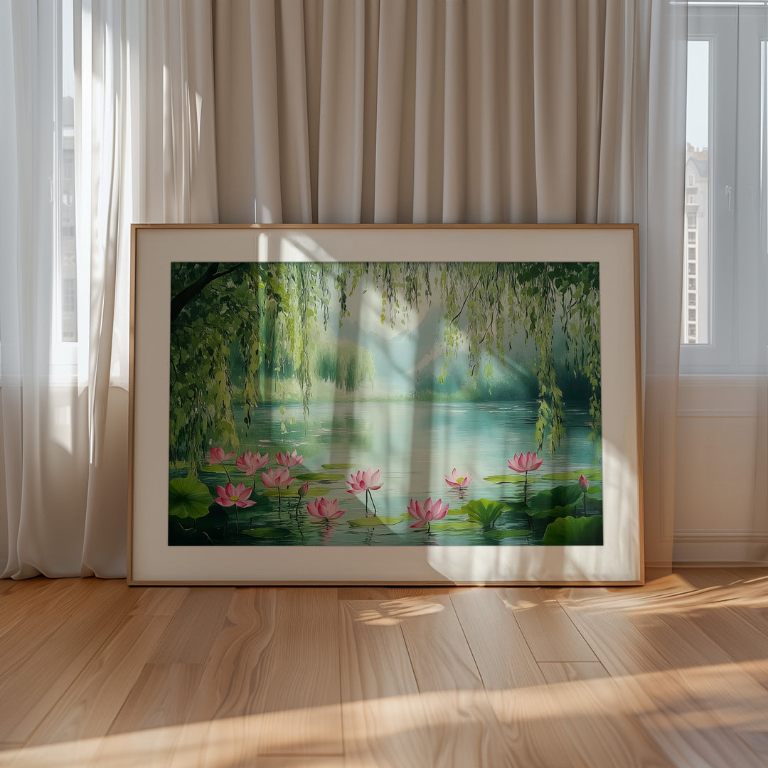 Japanese Lotus Pond Wall Art