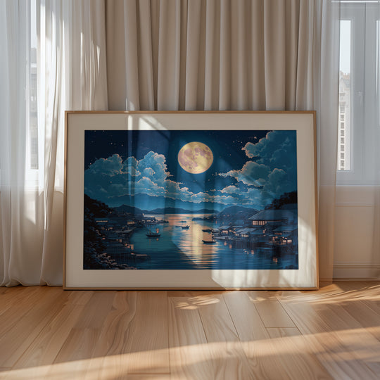 Japanese Moon Landscape Wall Art
