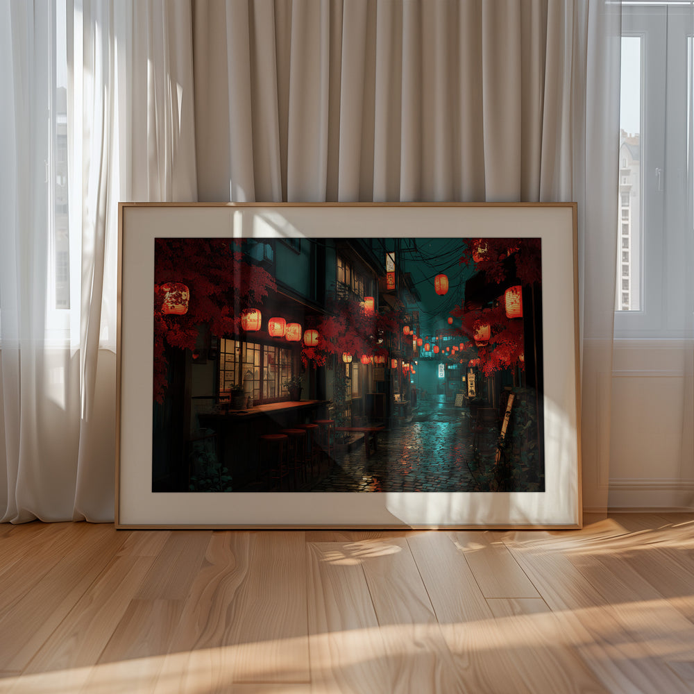 Japanese Lantern Street Wall Art