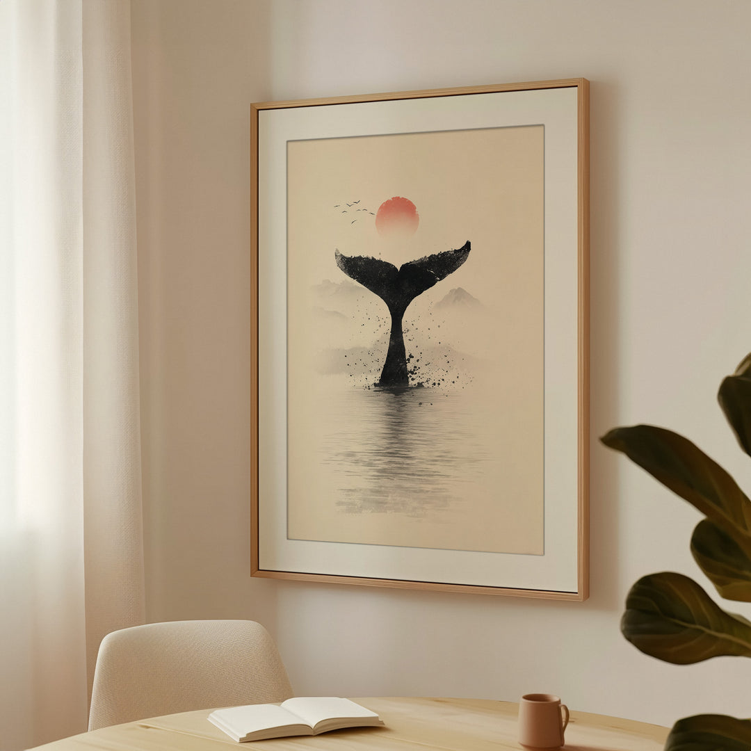 Whale tail wall art print