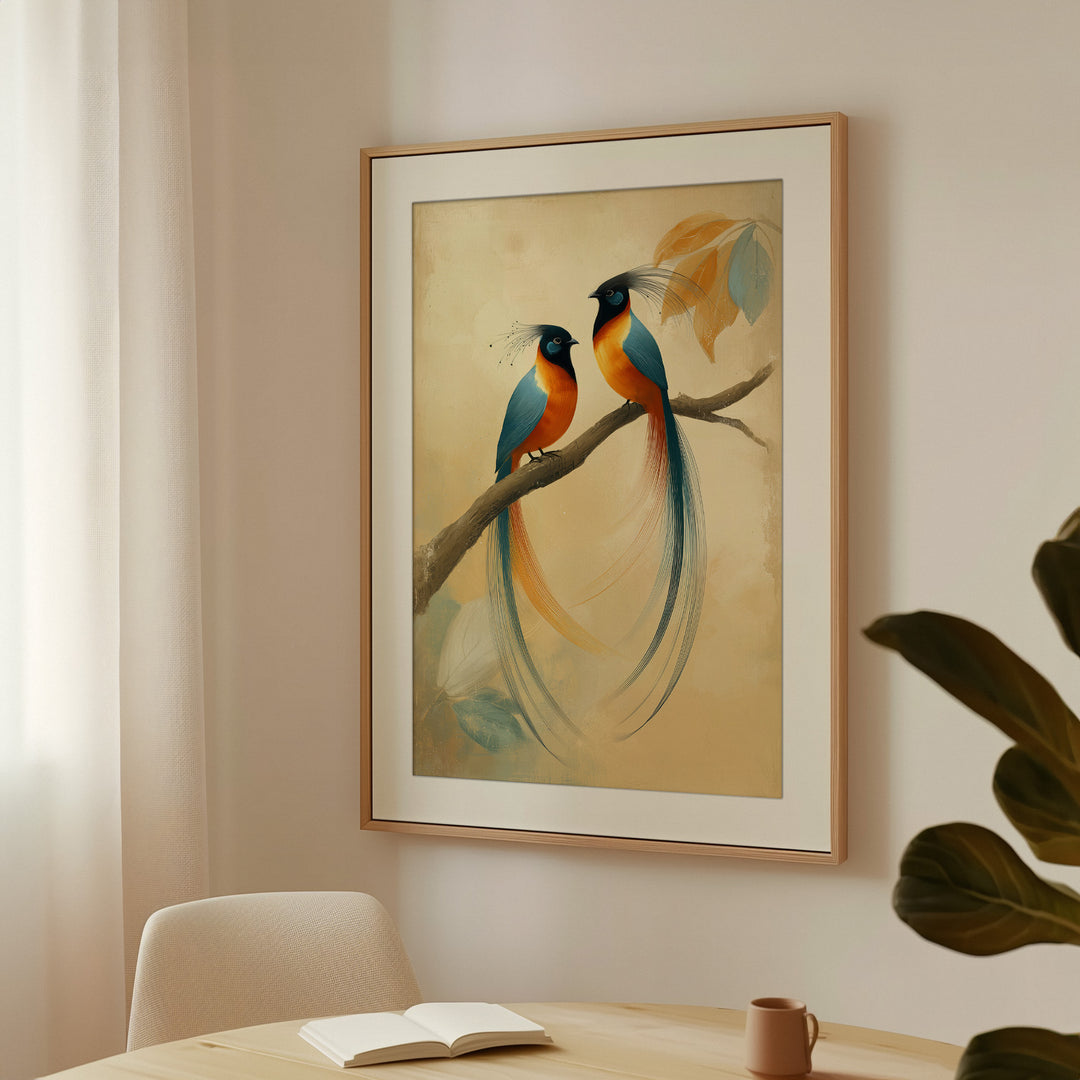 Elegant Tropical Birds Wall Art Print