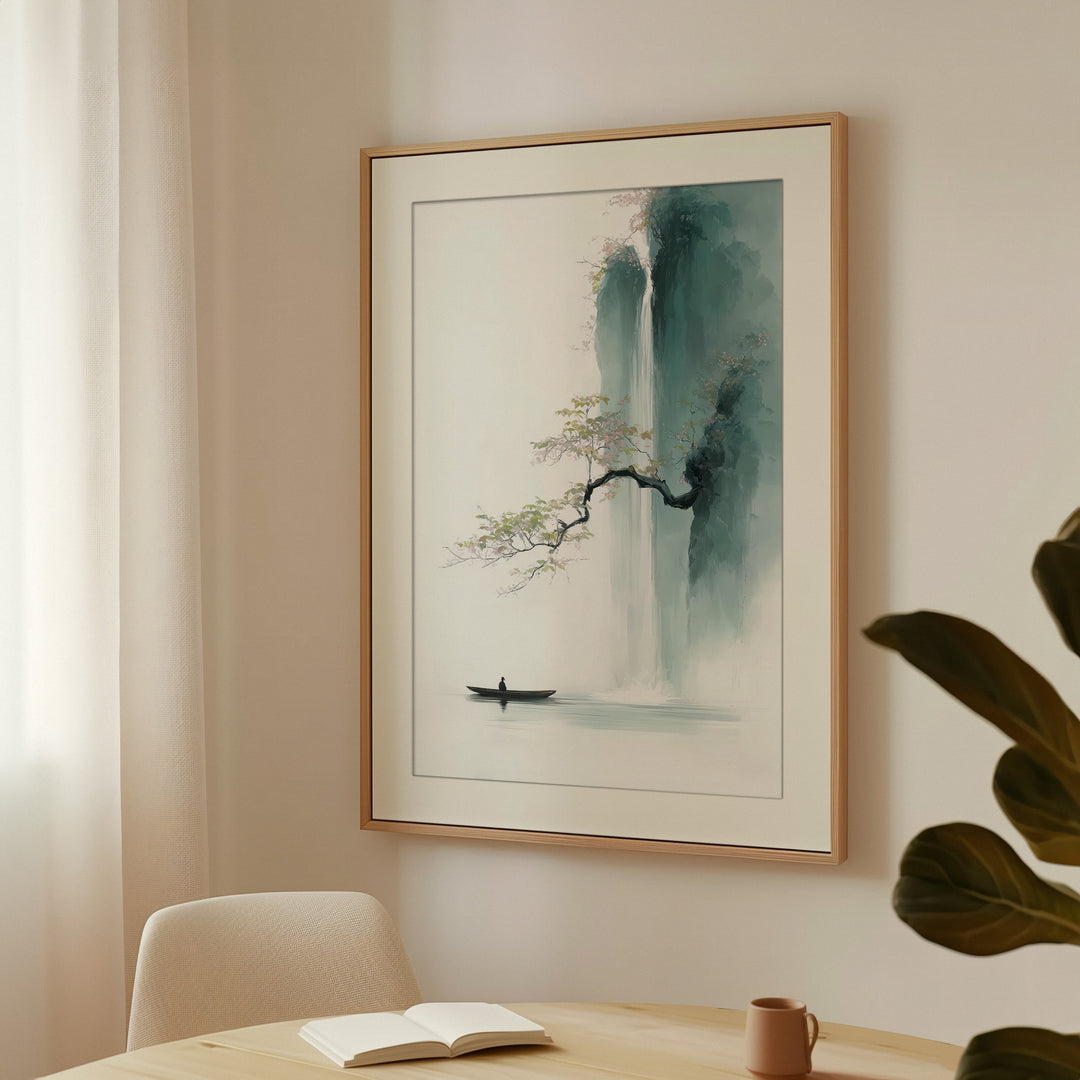 Japanese Waterfall Wall Art Print