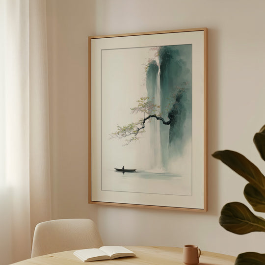 Japanese Waterfall Wall Art Print