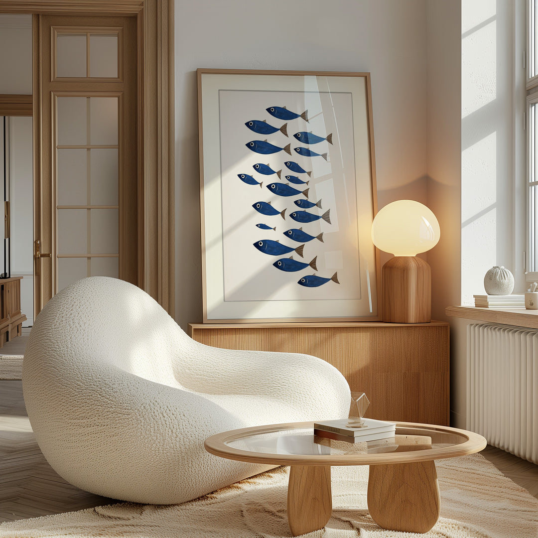 Blue Fish Wall Art Print