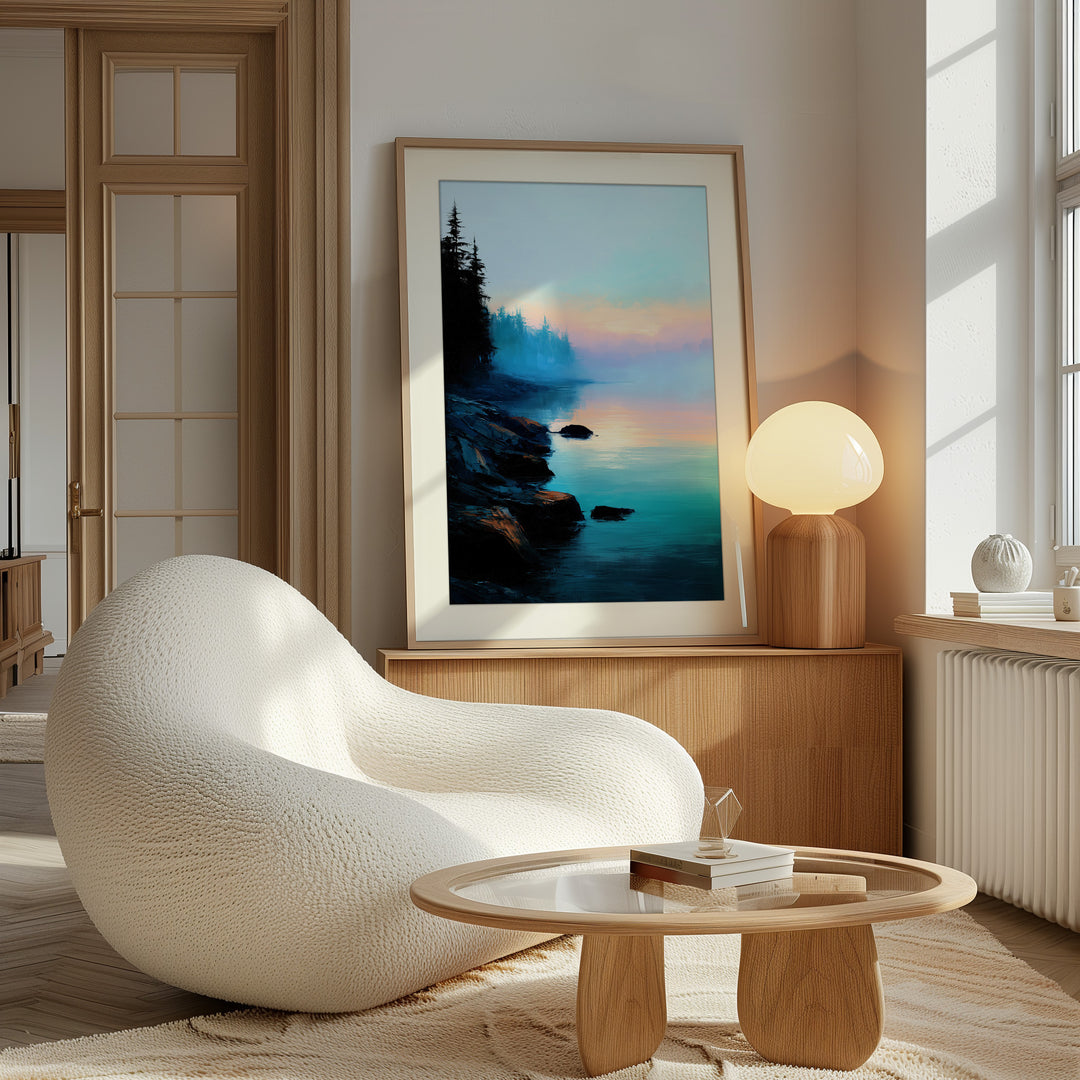 Misty Lake Wall Art Print