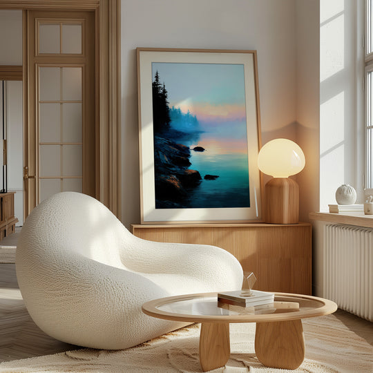 Misty Lake Wall Art Print
