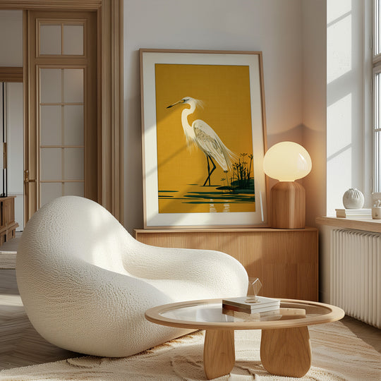White Egret Art Print