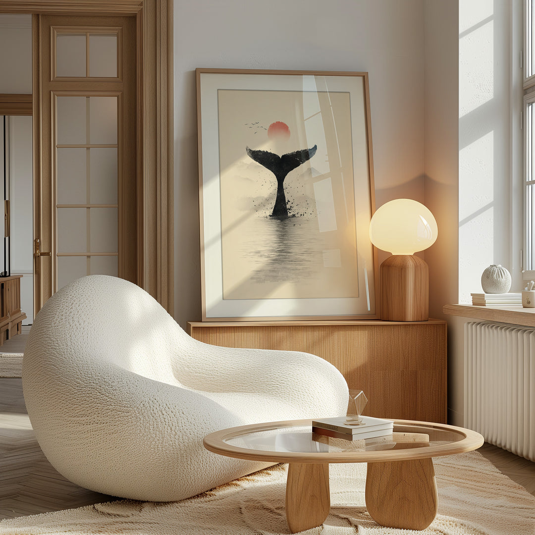 Whale tail wall art print