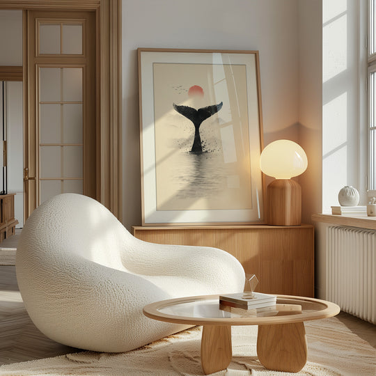 Whale tail wall art print