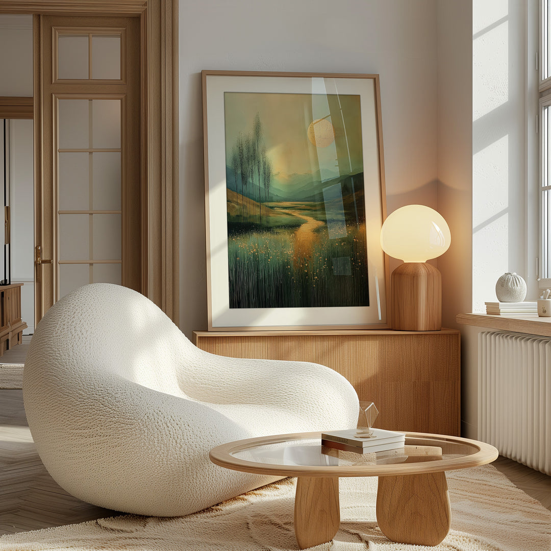 Golden Sun Landscape Wall Art Print