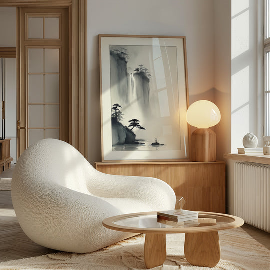 Zen waterfall wall art print