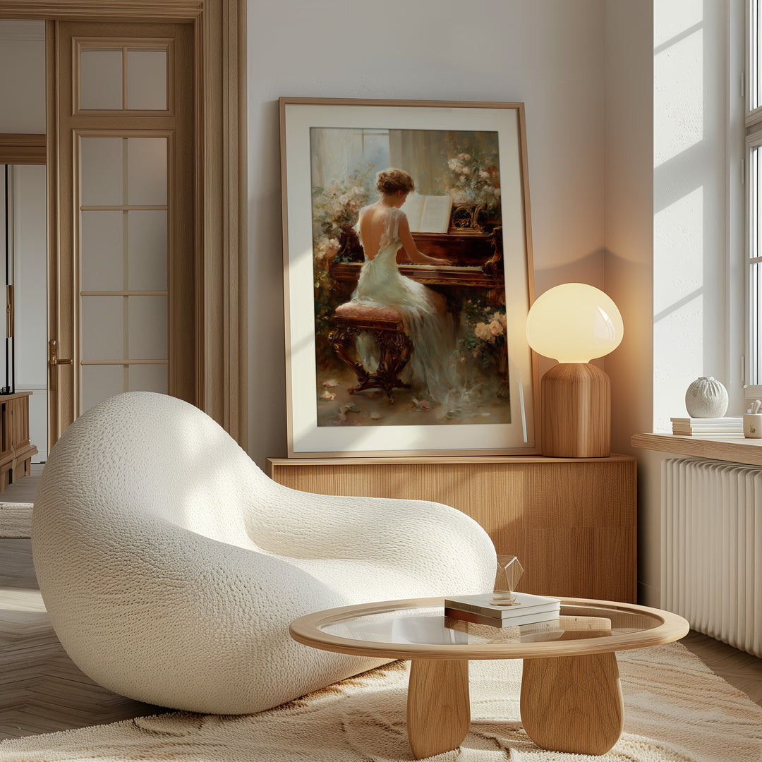 Woman Piano Art Print