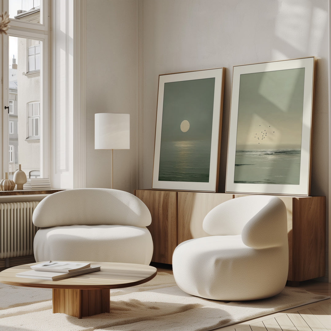 Minimalist Seascape Wall Art Prints Set of 2