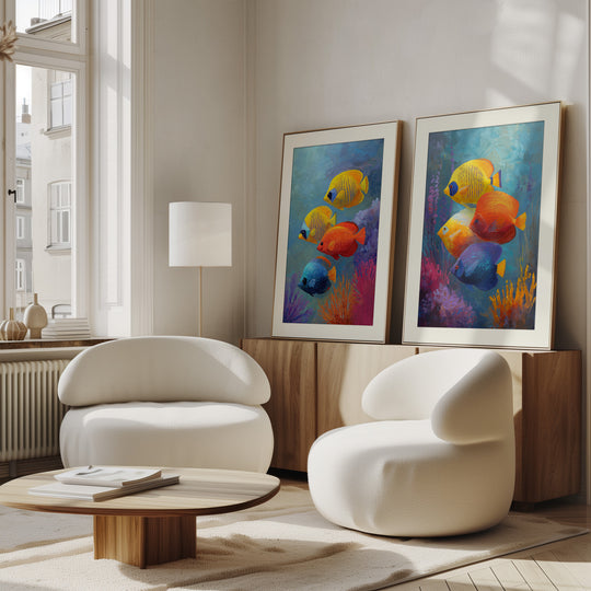 Tropical Fish Wall Art Prints Set of 2