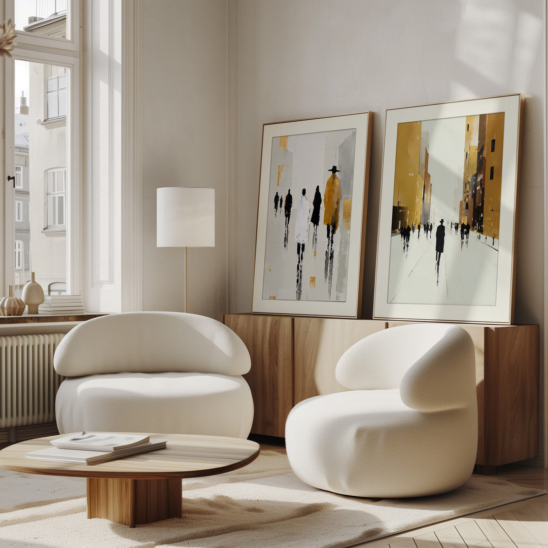 Abstract City Wall Art Prints Set of 2