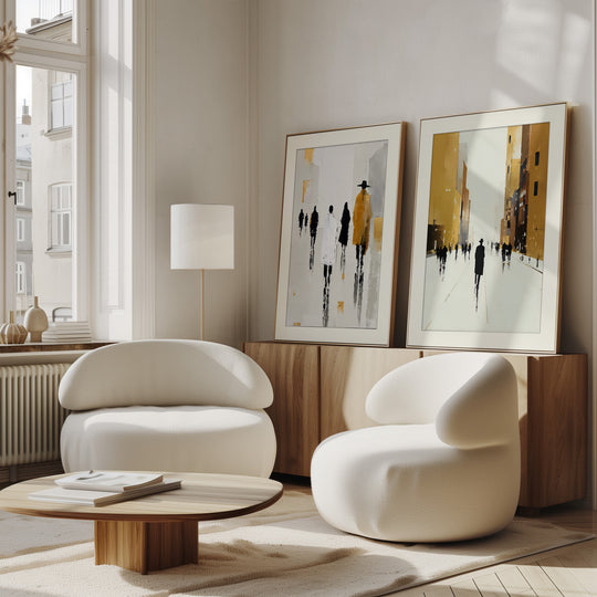 Abstract City Wall Art Prints Set of 2