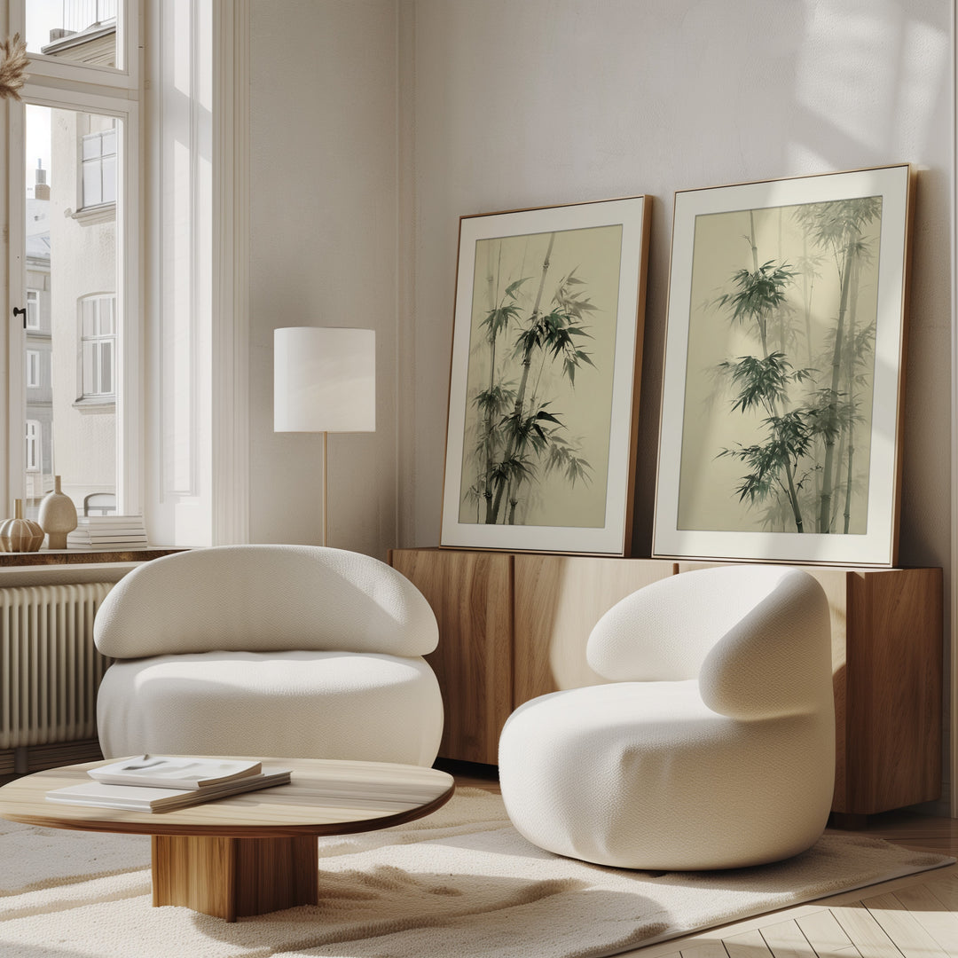 Bamboo Wall Art Prints Set of 2