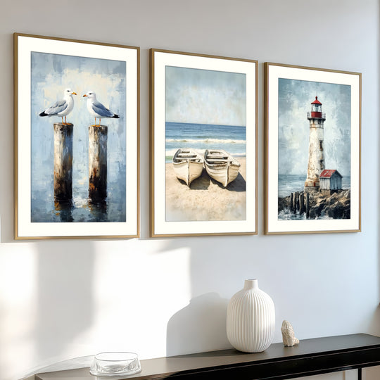 Coastal Wall Art Prints Set of 3