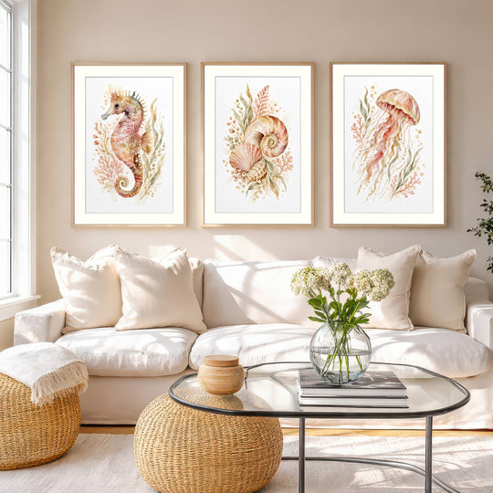 Coastal Sea Life Wall Art Prints