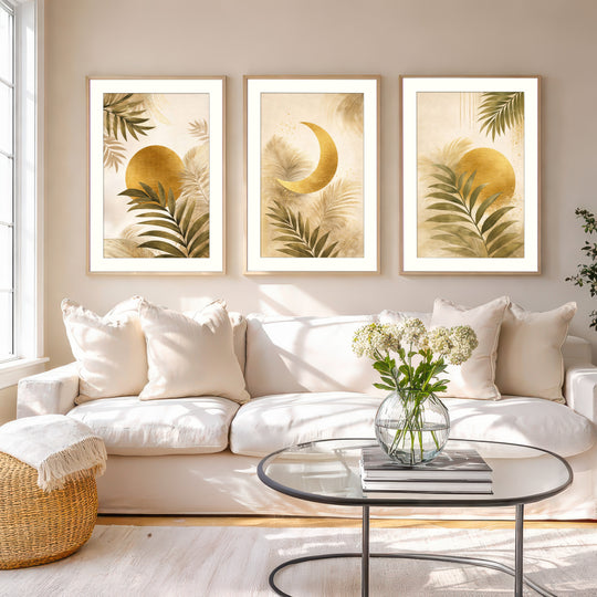 Boho Botanical Wall Art Prints Set of 3