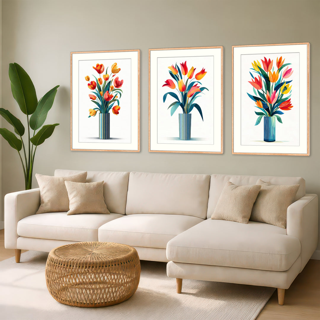Floral Wall Art Prints Set of 3