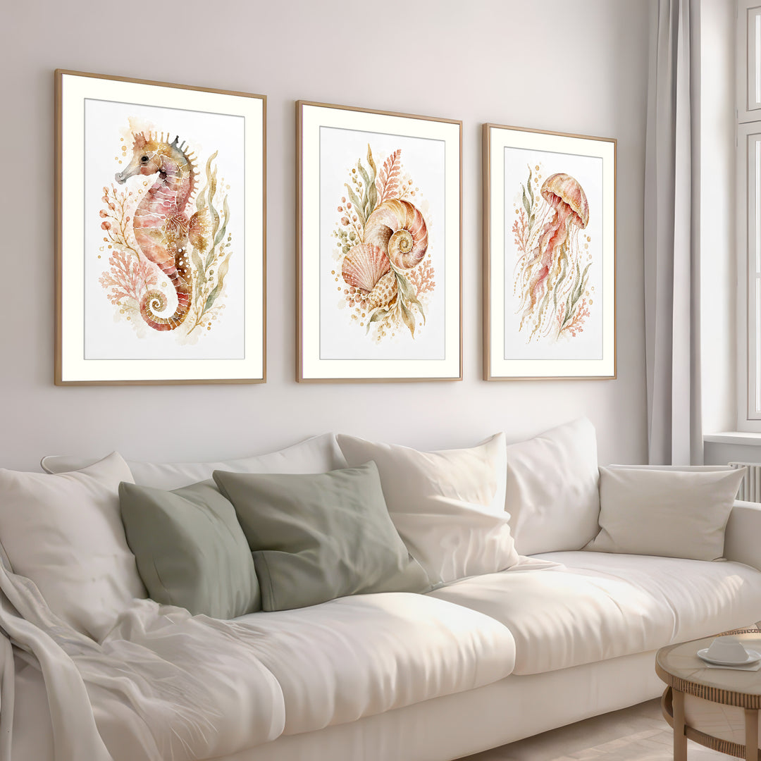 Coastal Sea Life Wall Art Prints