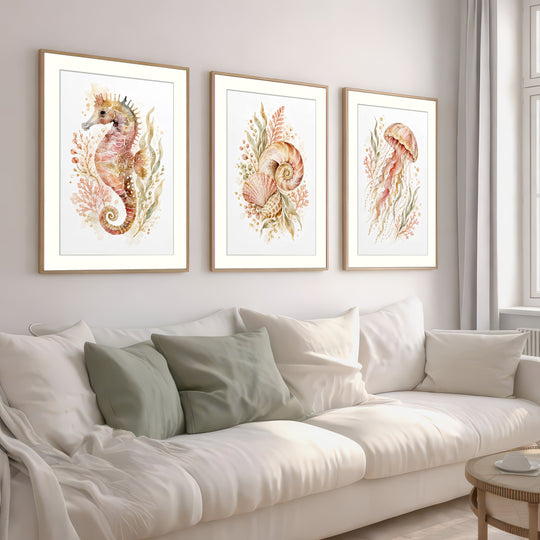 Coastal Sea Life Wall Art Prints