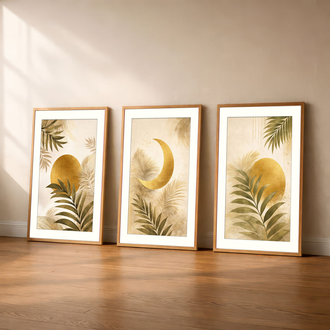 Boho Botanical Wall Art Prints Set of 3