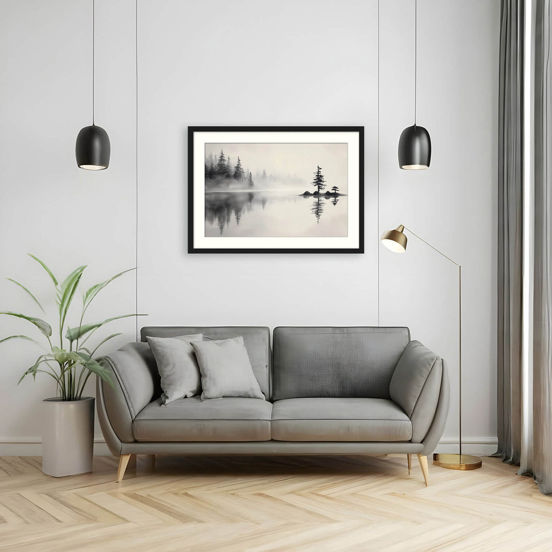 Misty Lake Scene