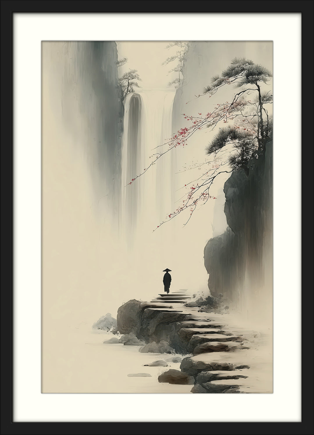 Japanese Waterfall Art Print