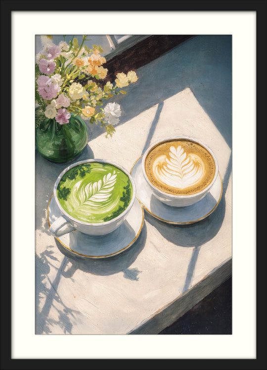 Coffee and matcha wall art print