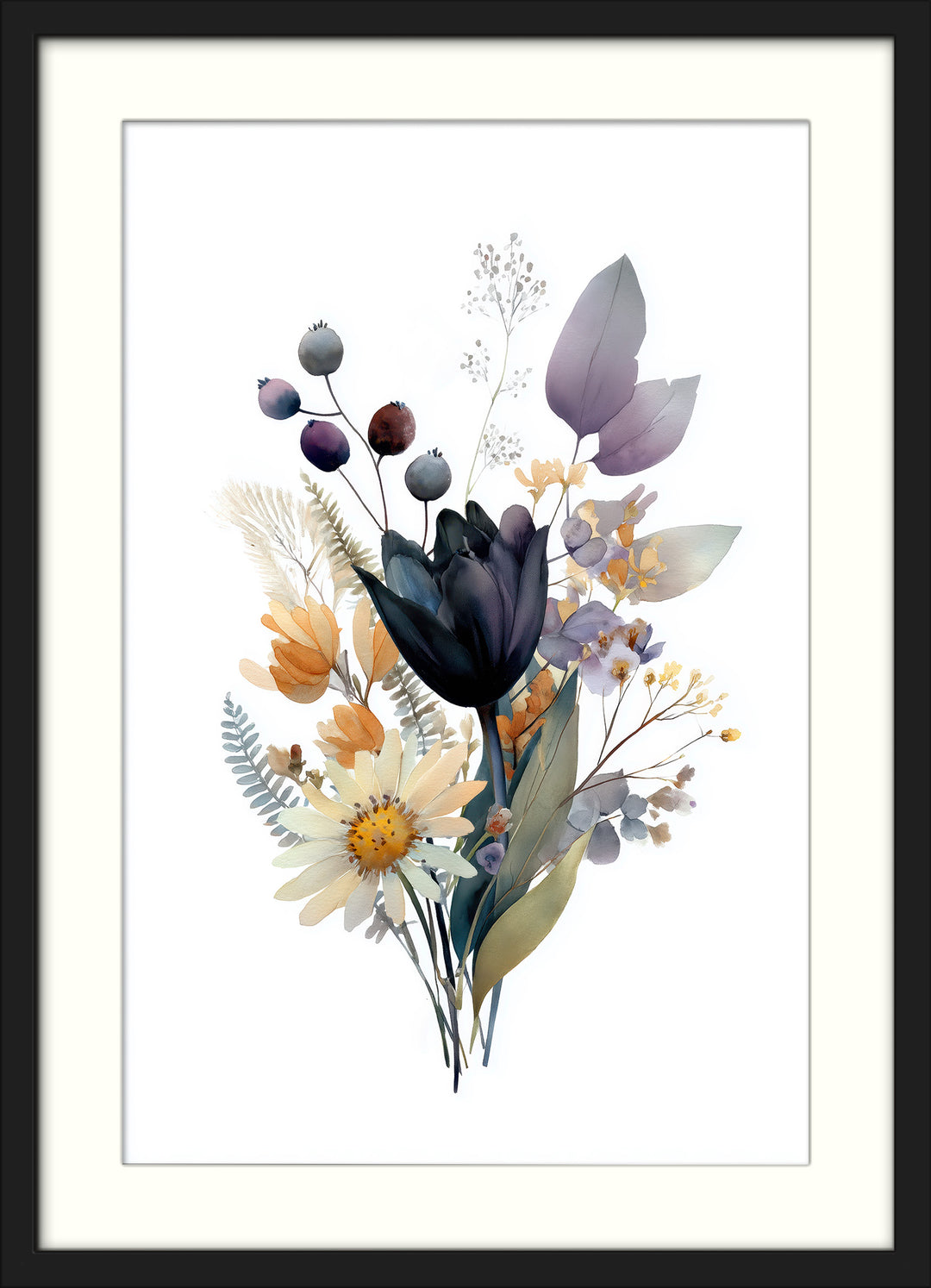 Wildflower Botanical Wall Art Prints Set of 2