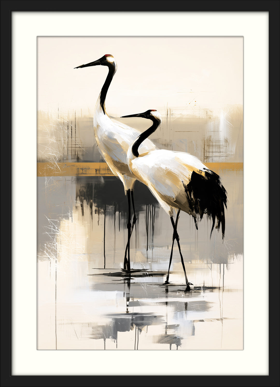 Two Red Crowned Birds