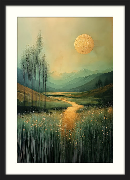 Golden Sun Landscape Wall Art Print