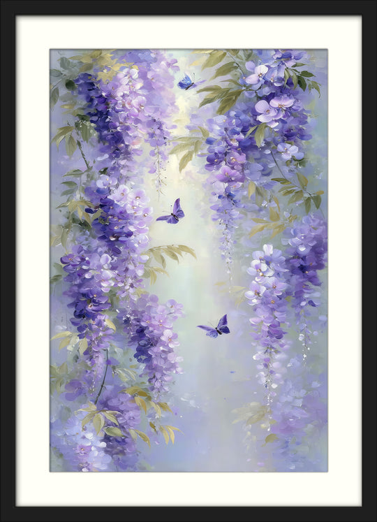 Purple Wisteria Wall Art Prints Set of 2