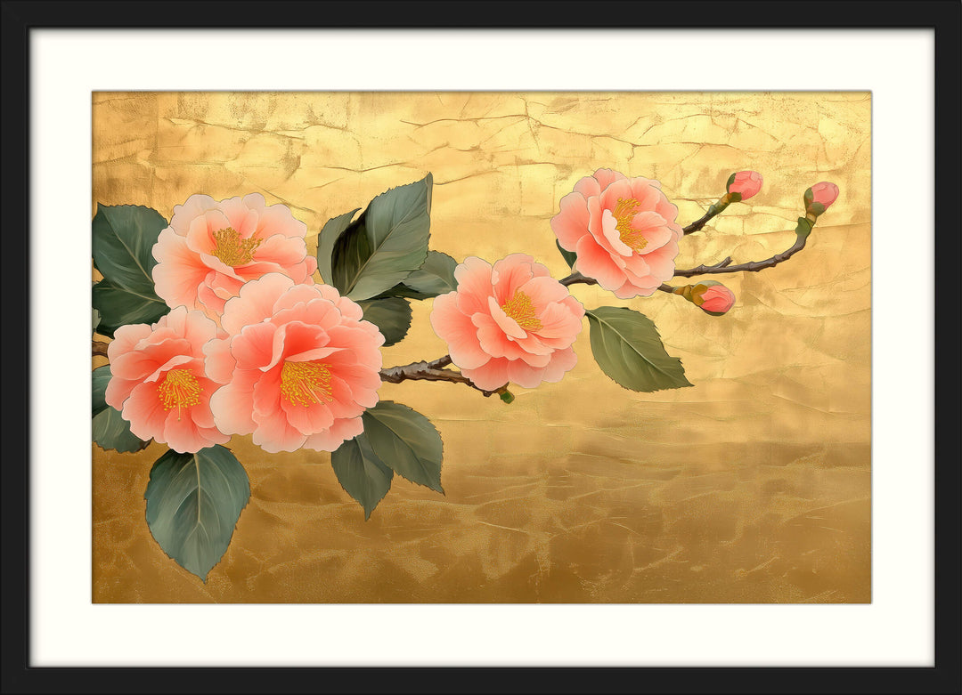 Gold Cherry Blossom Wall Art