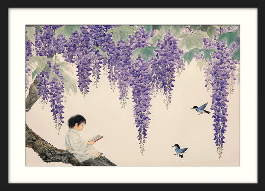 Purple Floral Nature Scene