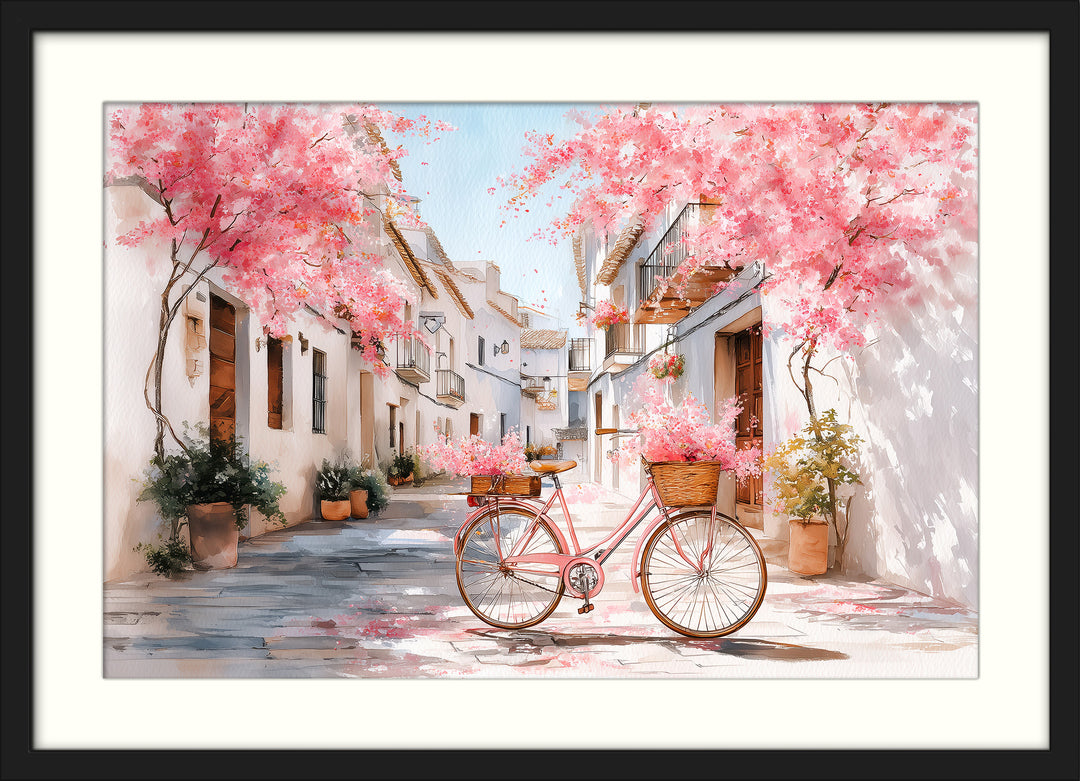 Cherry blossom street wall art print