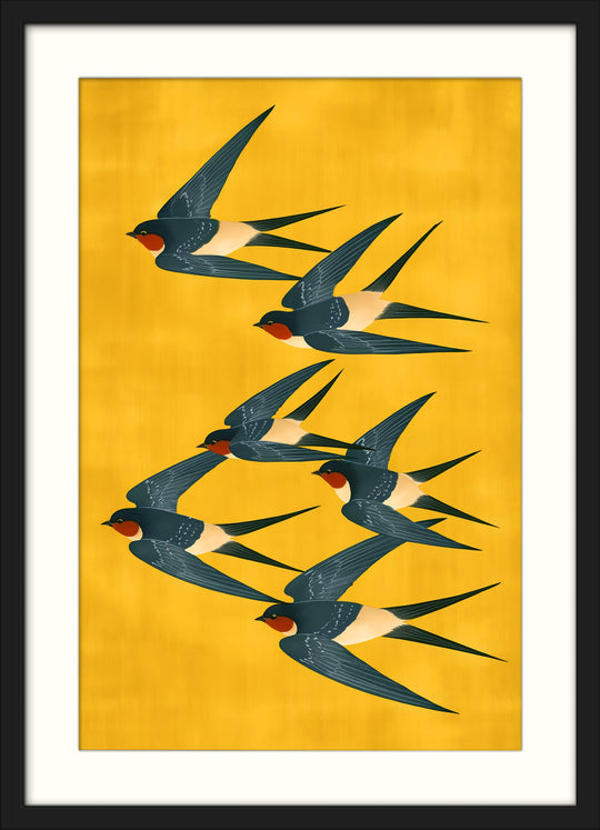 Retro Flying Birds