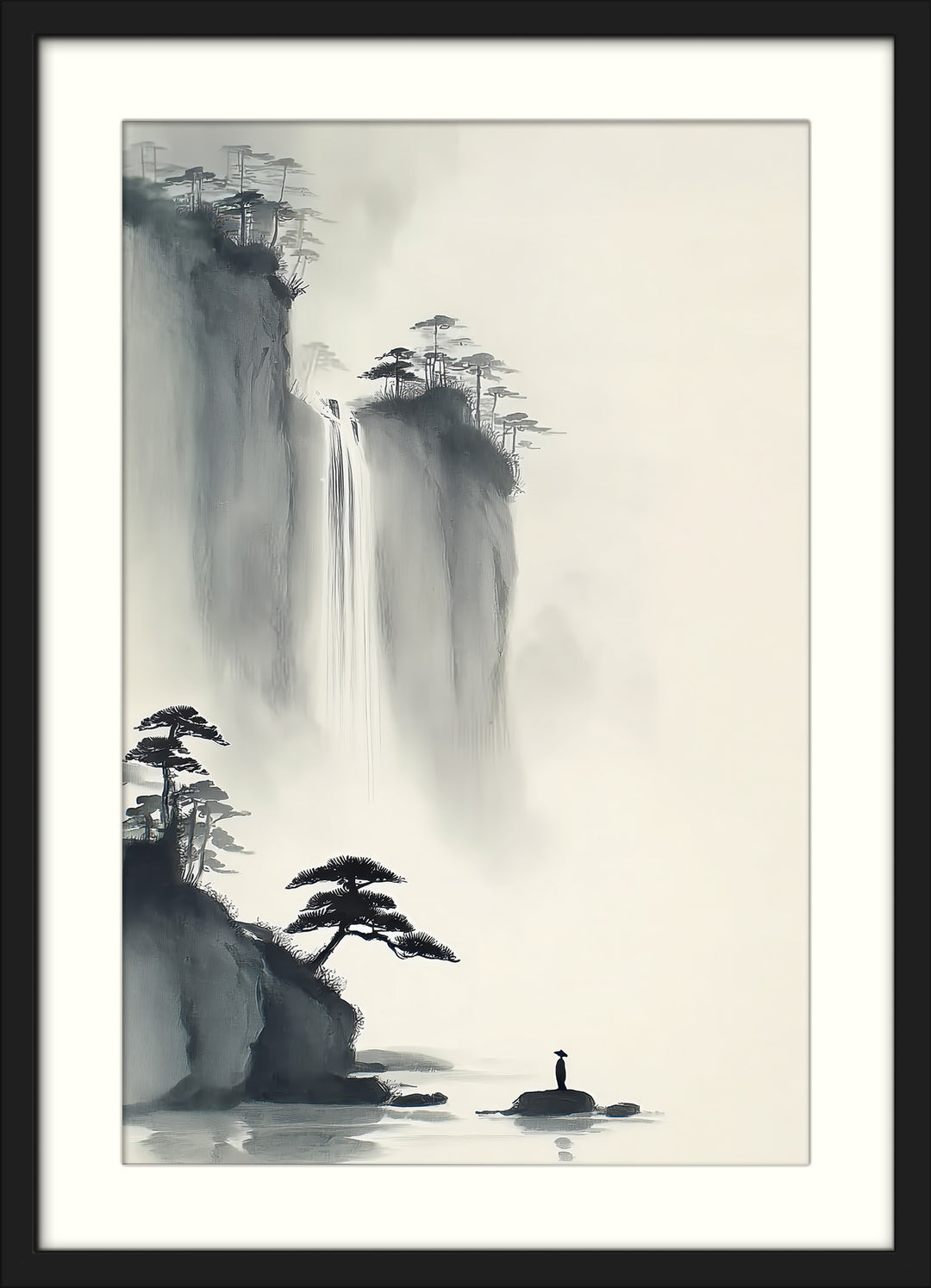 Zen waterfall wall art print