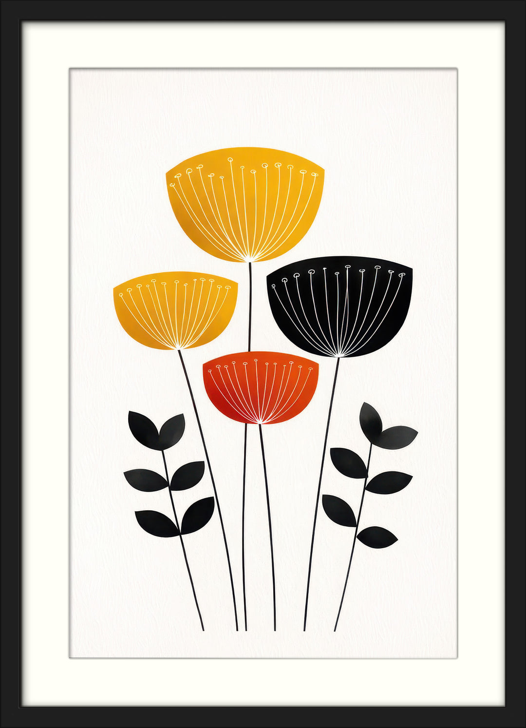 Modern Floral Wall Art Prints Set of 3