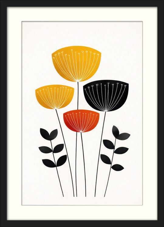 Modern Floral Wall Art Prints Set of 3