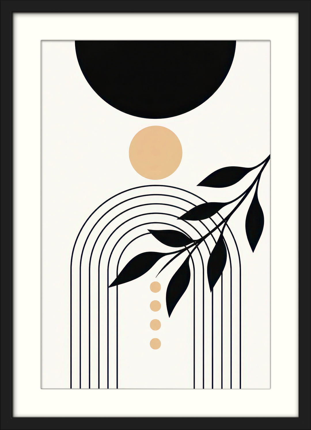 Black Beige Abstract Wall Art Prints