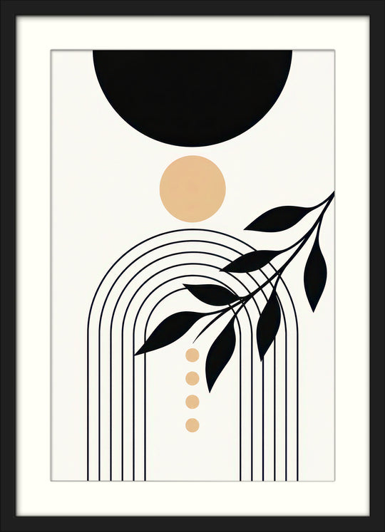 Black Beige Abstract Wall Art Prints